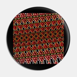 Red Optical Illusion Mosaic (Alternate version) Pin