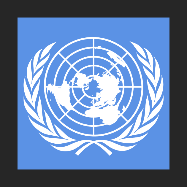 Emblem of the United Nations (White on blue) by Flags of the World