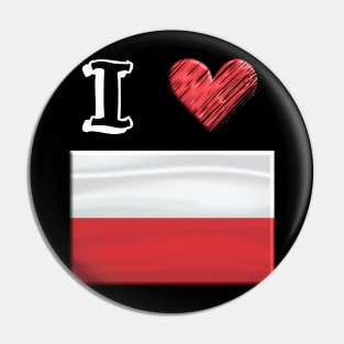 I love Flag from Polen Pin