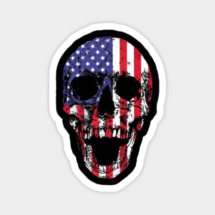 American Flag Skull Magnet