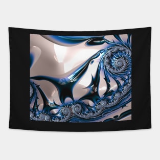 Blue Golden Fractal Tapestry