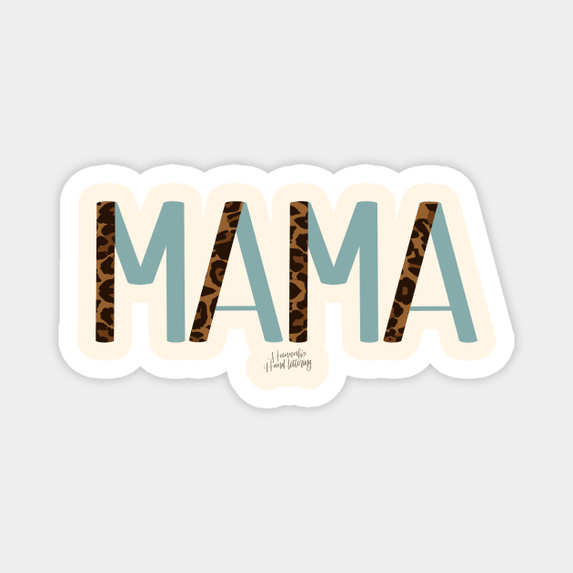 Cheetah Mama Blue Magnet by Hannah’s Hand Lettering