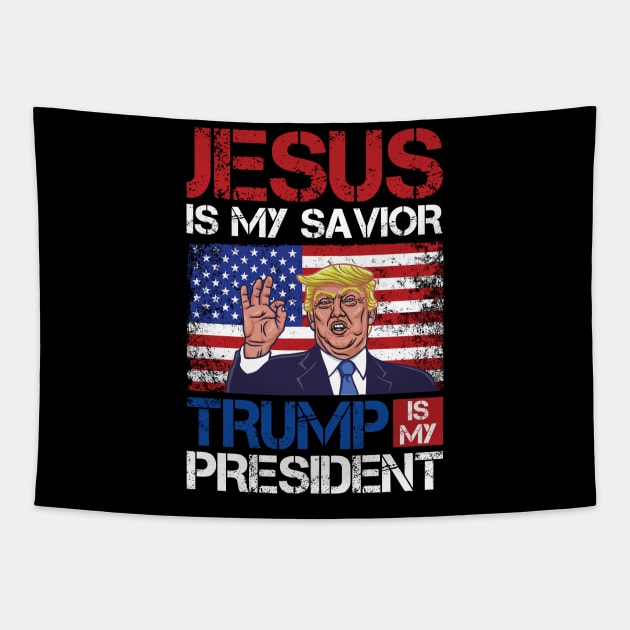 jesus is my savior trump is my president Tapestry by Mr.Speak