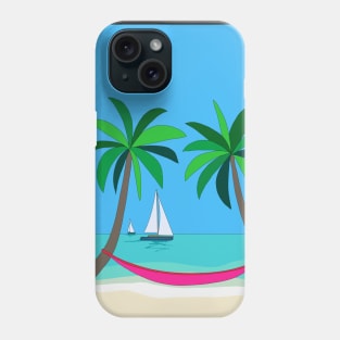 hammock, beach relax and sail Phone Case