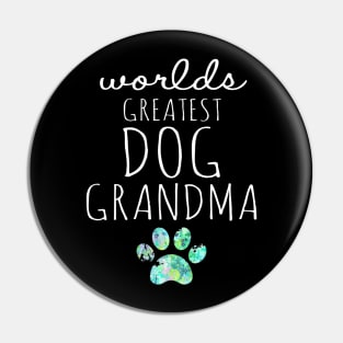 Worlds Greatest Dog Grandma Paw Print Cute Pin