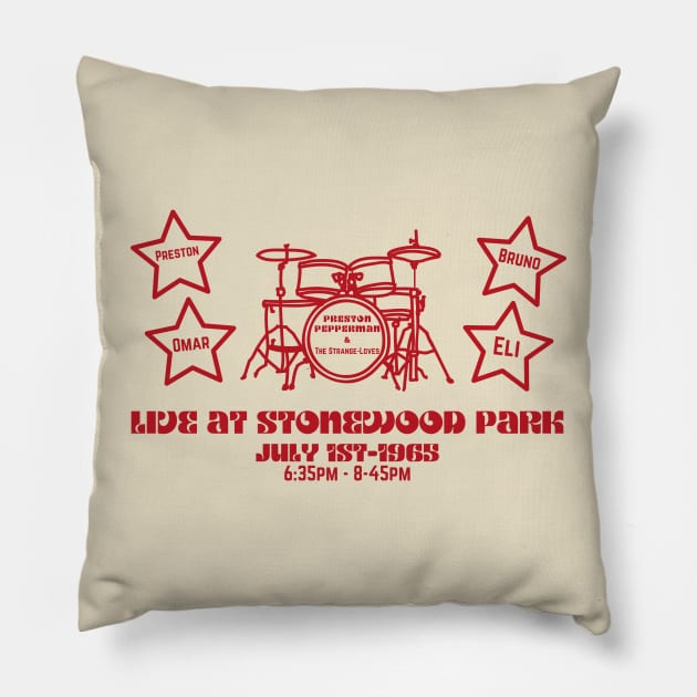 Preston Pepperman & The Strange-Loves (Fake Band) Pillow by SupremeHattie