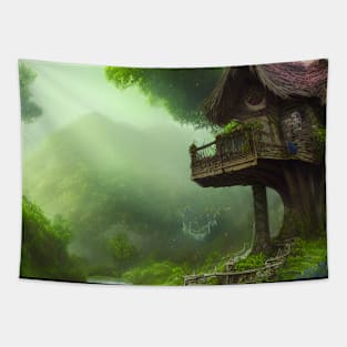 Magical Fantasy with lights In a Greenary Landscape, Beautiful Nature Tapestry