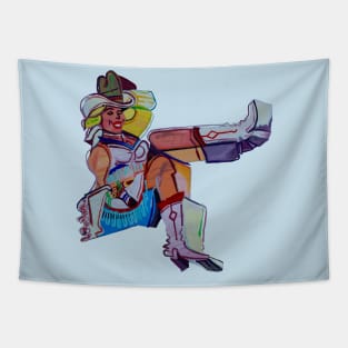 Vegas Cowgirl Tapestry