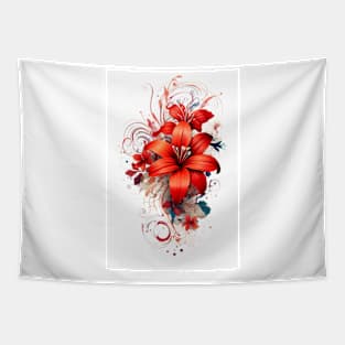 Red Flower Tapestry