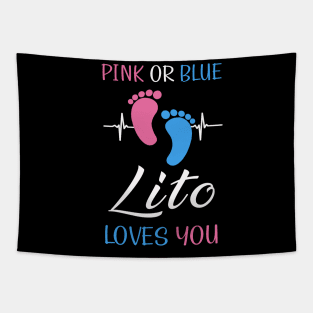 Pink or Blue Lito Loves You Mexican or Spanish Grandpa Heartbeat Tapestry