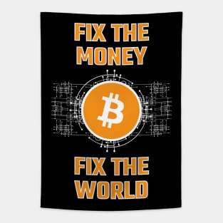 FIX THE MONEY-FIX THE WORLD BITCOIN Tapestry