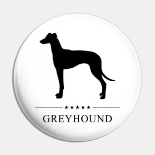 Greyhound Black Silhouette Pin