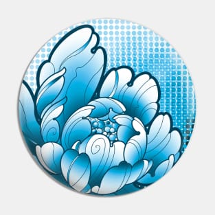 japanese peony flower pop art style Pin