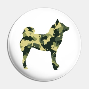 Lilly the Shiba Inu Silhouette - Camo on White Pin