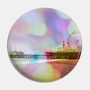 Colorful Blurry Bokeh Santa Monica Pier Pin