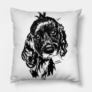 Sprocker Spaniel Ink Portrait Pillow