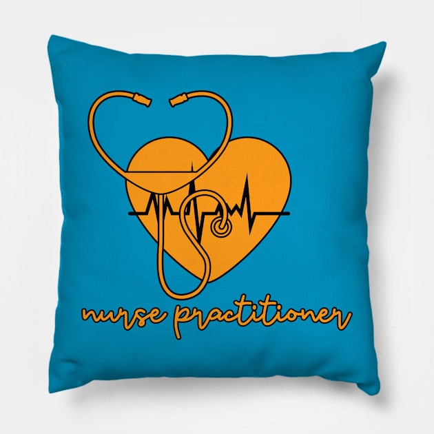 nurse practitioner Pillow by A tone for life