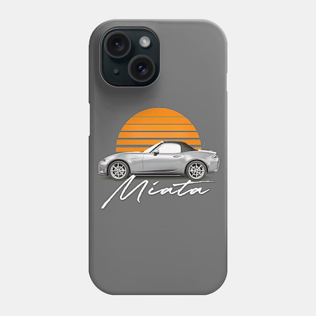 Mazda Miata \/ Retro Style Sunset Design Phone Case by DankFutura