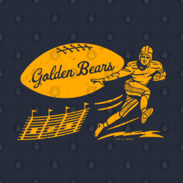 Disover Vintage College Football - California Golden Bears (Yellow Golden Bears Wordmark) - University Of California - T-Shirt