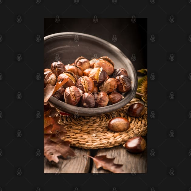 Roasted chestnuts and leaves by homydesign