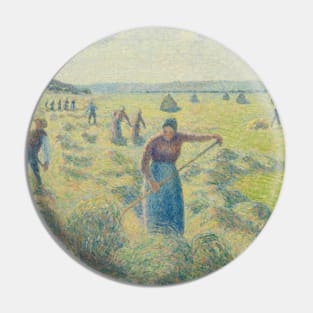 The Harvesting of Hay, Eragny by Camille Pissarro Pin