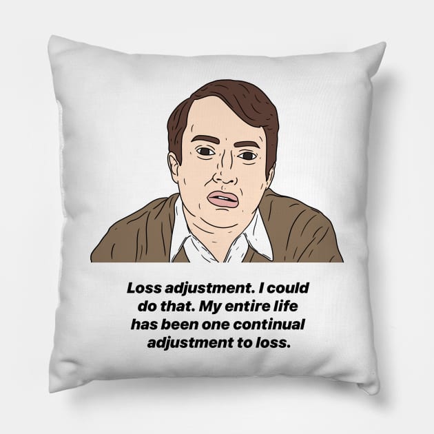 MARK CORRIGAN | LOSS ADJUSTMENT Pillow by tommytyrer