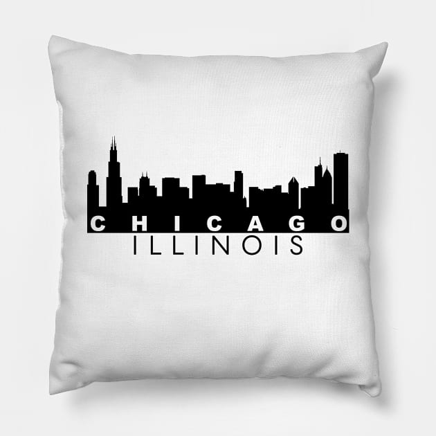 Chicago Illinois Chicago Skyline Pillow by KevinWillms1