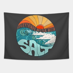 Surfer Retro sunset Graphic surf beach art ocean wave design surfing Tapestry