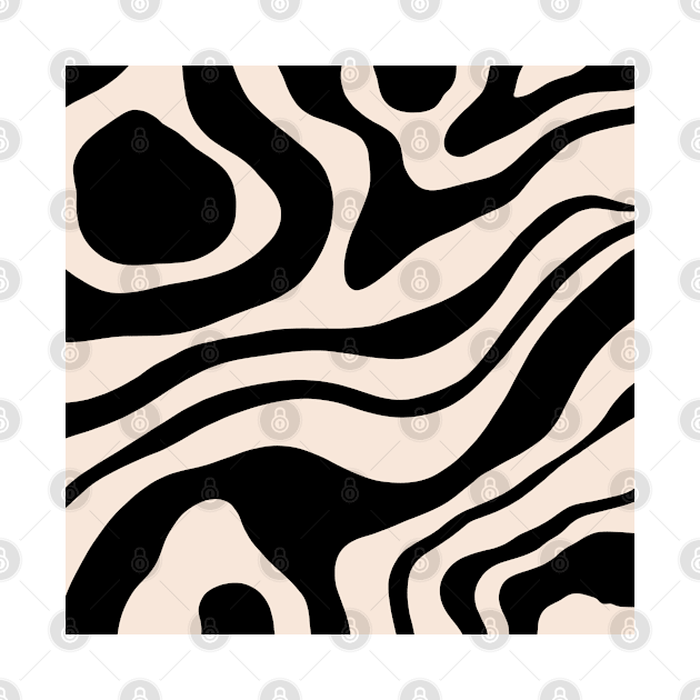 Black and White Abstract Retro 70s by Trippycollage