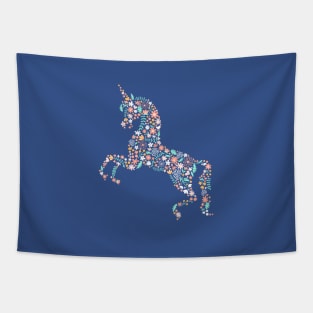 Floral Unicorn in Teal Tapestry