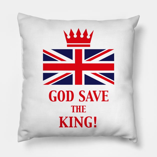 God Save The King! (England / Great Britain / Red) Pillow by MrFaulbaum