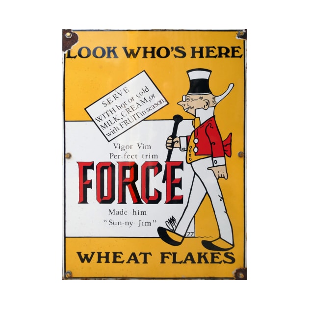 Force Wheat Flakes, vintage enamel sign. by JonDelorme