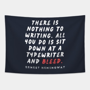 Ernest Hemingway writing advice: There is nothing to writing. All you do is sit down at a typewriter and bleed. Tapestry