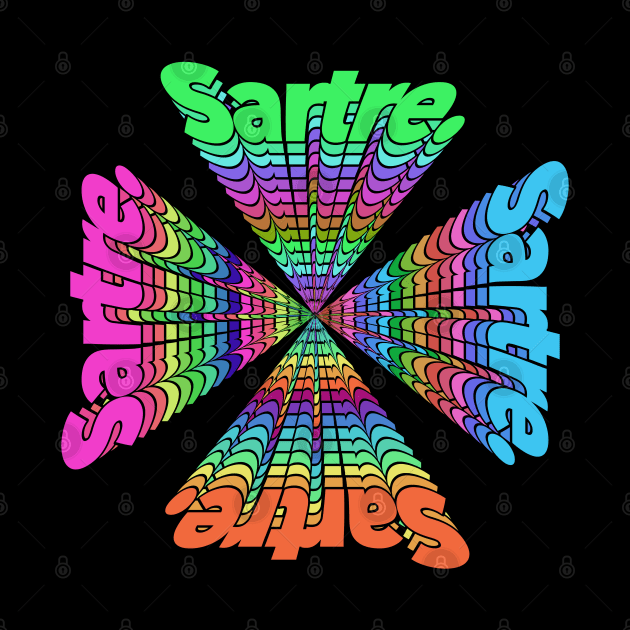 Jean Paul Sartre Kaleidoscope Typographic Design by DankFutura