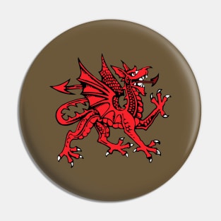 Red The Dragon Logo Pin