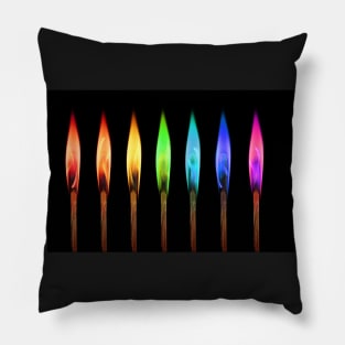 colorful rainbow matches Pillow