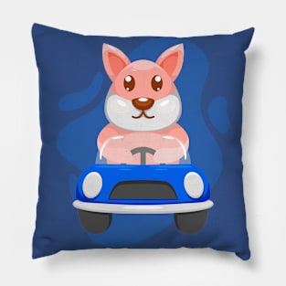 Cute Dog Driving Car Pillow