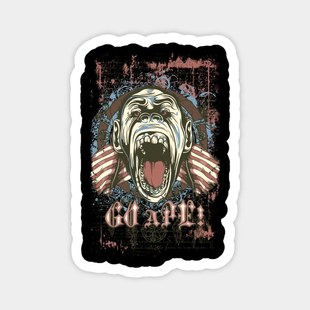 Screaming Ape Magnet by positivedesigners