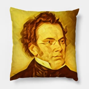 Franz Schubert Golden Portrait | Franz Schubert Artwork 8 Pillow