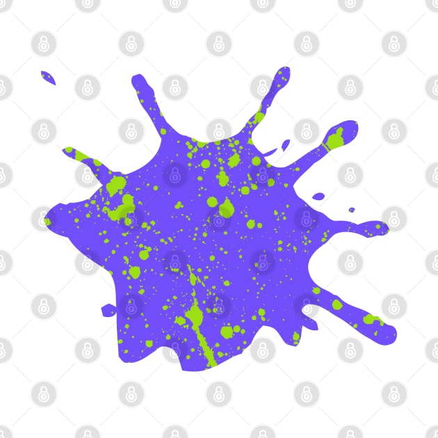 Purple and Neon Green Paint Splatter by CraftyCatz