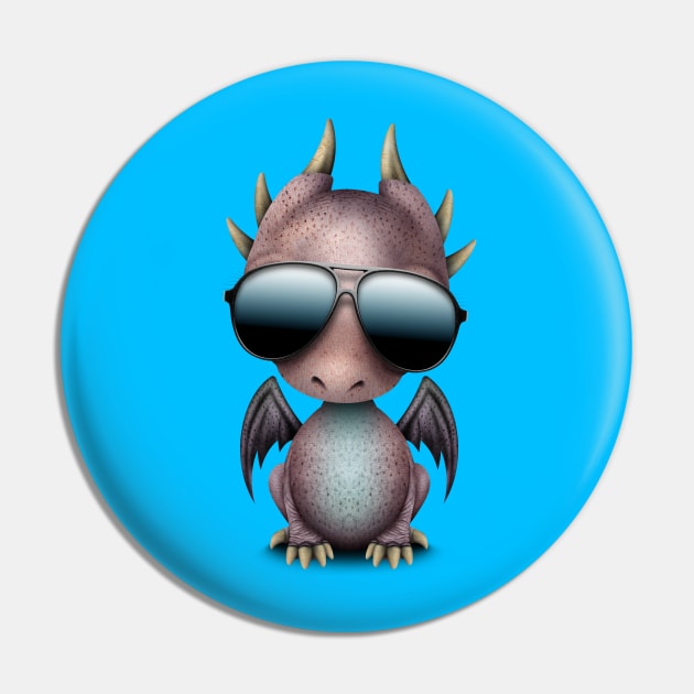 Baby Dragon Wearing Sunglasses Pin by jeffbartels