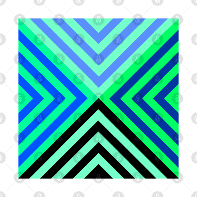 Black and Blue Green Triangular by XTUnknown