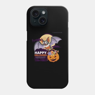 hand drawn flat halloween bat illustration Phone Case