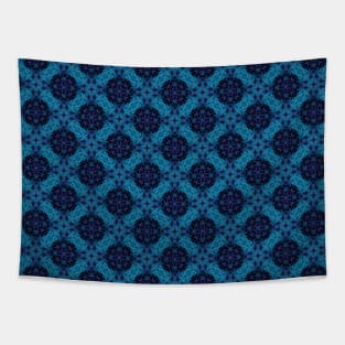 Blue Geometric Pattern Tapestry