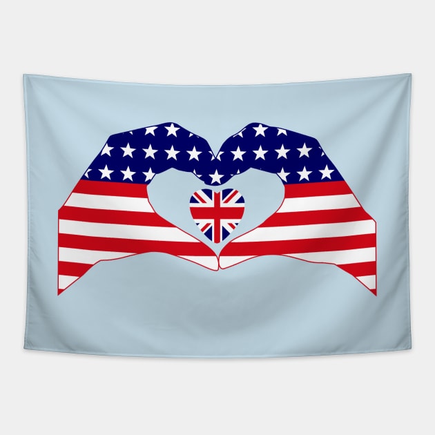We Heart USA & UK Patriot Flag Series Tapestry by Village Values