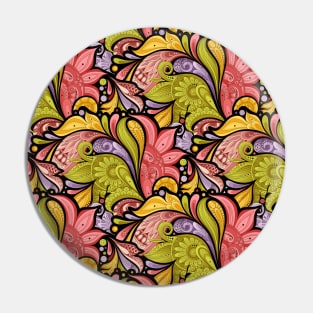 Floral Pattern in Paisley Garden Indian Style Pin