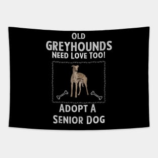 Senior Dog Adoption T-Shirt for Greyhound Dog Lovers Tapestry