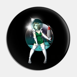 Retro Spacegirl Pin