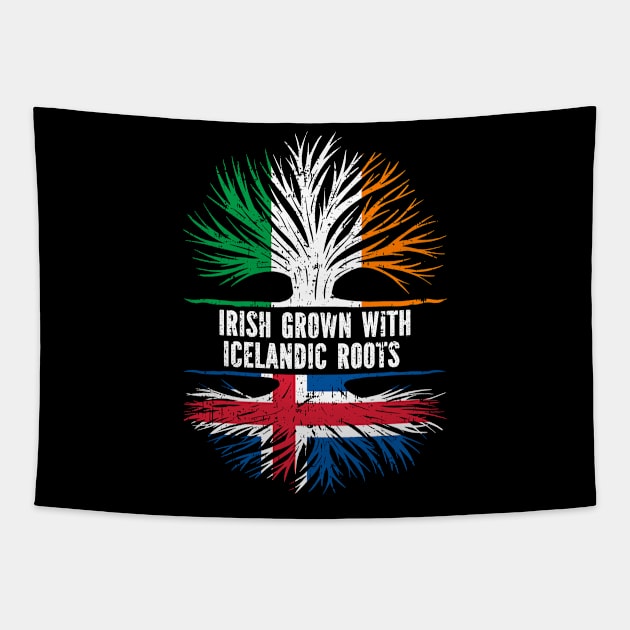 Irish Grown With Icelandic Roots Ireland Flag Tapestry by silvercoin