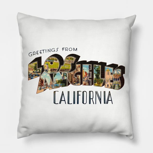 Greetings from Los Angeles California Pillow by reapolo